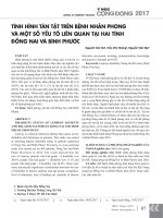 Tình hình tàn tật trên bệnh nhân phong và một số yếu tố liên quan tại hai tỉnh Đồng Nai và Bình Phước