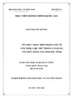 Tổ chức thực hiện pháp luật về văn thư lưu trữ trong cơ quan, tổ chức đảng tại tỉnh bắc ninh 
