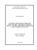 Xây dựng chỉ số đánh giá hiệu quả công việc (BSC KPI) cho các công ty điện lực áp dụng cho phòng kinh doanh công ty điện lực gia lâm