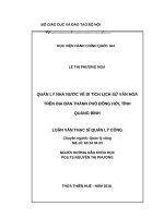 QUẢN lý NHÀ nước về DI TÍCH LỊCH sử văn hóa TRÊN địa bàn THÀNH PHỐ ĐỒNG hới, TỈNH QUẢNG BÌNH 