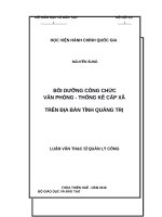 BỒI DƯỠNG CÔNG CHỨC văn PHÒNG   THỐNG kê cấp xã TRÊN địa bàn TỈNH QUẢNG TRỊ 