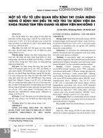 Một số yếu tố liên quan đến bệnh tay chân miệng nặng ở bệnh nhi điều trị nội trú tại Bệnh viện Đa khoa Trung tâm Tiền Giang và Bệnh viện Nhi đồng 1