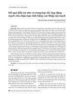 Nghiên cứu lâm sàng: Kết quả điều trị sớm và trung hạn tắc hẹp động mạch chủ chậu mạn tính bằng can thiệp nội mạch