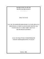 Các yếu tố ảnh hưởng đến hành vi vay tiêu dùng của khách hàng cá nhân tại ngân hàng thương mại cổ phần đầu tư và phát triển việt nam – chi nhánh sở giao dịch 1 