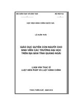 GIÁO dục QUYỀN CON NGƯỜI CHO SINH VIÊN các TRƯỜNG đại học TRÊN địa bàn TỈNH QUẢNG NGÃI 