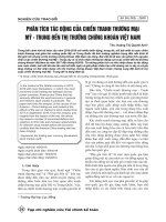 Phân tích tác động của chiến tranh thương mại Mỹ - Trung đến thị trường chứng khoán Việt Nam