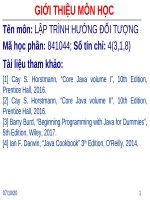 Bài giảng Lập trình hướng đối tượng: Bài 1 - ĐH Kinh tế Luật