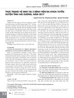 Thực trạng vệ sinh tại 3 Bệnh viện Đa khoa tuyến huyện tỉnh Hải Dương, năm 2017