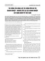 Tác động của năng lực tài chính đến giá trị doanh nghiệp - nghiên cứu tại các doanh nghiệp xây dựng niêm yết Việt Nam