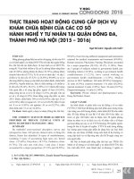 Thực trạng hoạt động cung cấp dịch vụ khám chữa bệnh của các cơ sở hành nghề y tư nhân tại quận Đống Đa, thành phố Hà Nội (2015-2016)