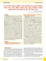 Tỷ lệ đái tháo đường thai nghén tại khoa khám theo yêu cầu Bệnh viện Phụ sản Trung ương năm 2012 và một số yếu tố nguy cơ