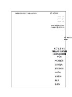 XỬ lý VI PHẠM HÀNH CHÍNH đối với NGƯỜI CHƯA THÀNH NIÊN TRÊN địa bàn THÀNH PHỐ HUẾ, TỈNH THỪA THIÊN HUẾ 