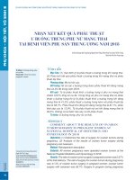 Nhận xét kết quả phẫu thuật u buồng trứng phụ nữ mang thai tại Bệnh viện Phụ sản Trung ương năm 2018