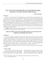 Các yếu tố ảnh hưởng đến giá trị thương hiệu trường Cao đẳng Kinh tế Đối ngoại