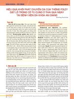Hiệu quả khởi phát chuyển dạ của thông Foley đặt lỗ trong cổ tử cung ở thai quá ngày tại Bệnh viện Đa khoa An Giang