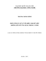 Luận án Tiến sĩ Công nghệ kỹ thuật Điện tử Truyền thông: Phân tích và xử lý tín hiệu cho dữ liệu không đầy đủ ứng dụng trong y sinh