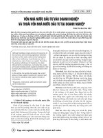 Vốn nhà nước đầu tư vào doanh nghiệp và thoái vốn nhà nước đầu tư tại doanh nghiệp