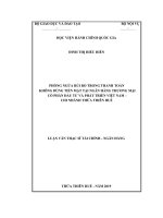 phòng ngừa rủi ro trong thanh toán không dùng tiền mặt tại ngân hàng thương mại cổ phần đầu tư và phát triển việt nam, chi nhánh thừa thiên huế 
