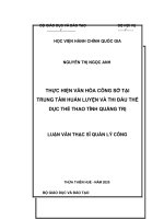 thực hiện văn hóa công sở tại trung tâm huấn luyện và thi đấu thể dục thể thao tỉnh quảng trị 