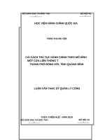 CẢI CÁCH THỦ tục HÀNH CHÍNH THEO mô HÌNH một cửa LIÊN THÔNG tại uỷ BAN NHÂN dân THÀNH PHỐ ĐỒNG hới, TỈNH QUẢNG BÌNH 