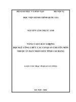 Nâng cao chất lượng đội ngũ công chức cơ quan chuyên môn thuộc ủy ban nhân dân tỉnh cao bằng 