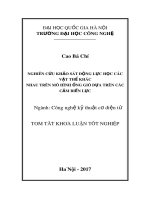 Tóm tắt khóa luận tốt nghiệp: Nghiên cứu khảo sát động lực học các vật thể khác nhau trên mô hình ống gió dựa trên các cảm biến lực
