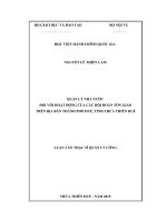 quản lý nhà nước đối với hoạt động của các hội đoàn tôn giáo trên địa bàn thành phố huế, tỉnh thừa thiên huế 