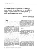Nghiên cứu lâm sàng: Đánh giá hiệu quả hạ huyết áp và khả năng dung nạp của Lercanidipine so với Amlodipine ở bệnh nhân nhồi máu não có tăng huyết áp bằng huyết áp lưu động 24 giờ