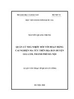 Quản lý nhà nước đối với hoạt động cai nghiện ma túy trên địa bàn huyện gia lâm, thành phố hà nội 