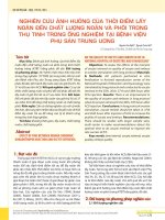 Nghiên cứu ảnh hưởng của thời điểm lấy noãn đến chất lượng noãn và phôi trong thụ tinh trong ống nghiệm tại Bệnh viện Phụ sản Trung ương