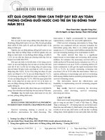 Kết quả chương trình can thiệp dạy bơi an toàn phòng chống đuối nước cho trẻ em tại Đồng Tháp năm 2015