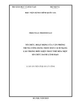 Tổ chức, hoạt động của văn phòng trung ương đảng nhân dân cách mạng lào trong điều kiện nhất thể hóa một số chức danh lãnh đạo 