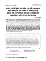 Nghiên cứu đặc điểm hoạt động sản xuất kinh doanh điện ảnh hưởng đến tổ chức kế toán quản trị doanh thu, chi phí và kết quả kinh doanh tại các Tổng công ty Điện lực phía Bắc Việt