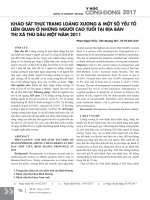 Khảo sát thực trạng loãng xương và một số yếu tố liên quan ở những người cao tuổi tại địa bàn thị xã Thủ Dầu Một năm 2011