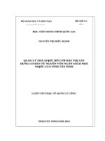 Quản lý nhà nước đối với đầu tư xây dựng cơ bản từ nguồn vốn ngân sách nhà nước của tỉnh tây ninh 