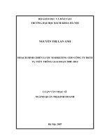 Hoạch định chiến lược marketing cho công ty dịch vụ viễn thông giai đoạn 2008   2012