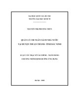 Quản lý chi ngân sách nhà nước tại huyện thuận thành   tỉnh bắc ninh 