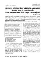 Vận dụng tổ chức công tác kế toán tại các doanh nghiệp xây dựng trong bối cảnh tái cơ cấu doanh nghiệp nhà nước và cách mạng công nghiệp 4.0