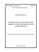 Thực hiện pháp luật về thi đua khen thưởng   từ thực tiễn huyện sóc sơn thành phố hà nội 