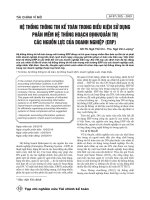 Hệ thống thông tin kế toán trong điều kiện sử dụng phần mềm hệ thống hoạch định quản trị các nguồn lực của doanh nghiệp (ERP)