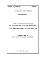 QUYỀN CON NGƯỜI TRONG GIẢI QUYẾT các vụ VIỆC hôn NHÂN và GIA ĐÌNH   từ THỰC TIỄN tòa án NHÂN dân HUYỆN bố TRẠCH, TỈNH QUẢNG BÌNH 