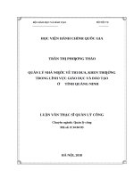 Quản lý nhà nước về thi đua, khen thưởng trong lĩnh vực giáo dục và đào tạo ở tỉnh quảng ninh 