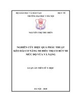 Nghiên cứu hiệu quả phẫu thuật kéo dài cơ nâng mi điều trị co rút mi mức độ vừa và nặng (FULL TEXT)