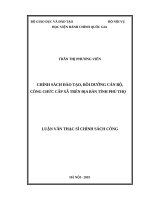 Chính sách đào tạo, bồi dưỡng cán bộ, công chức cấp xã trên địa bàn tỉnh phú thọ 