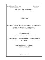 Tổ chức và hoạt động của tòa án nhân dân cấp cao ở việt nam hiện nay 