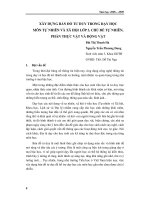 Xây dựng bản đồ tư duy trong dạy học môn Tự nhiên và xã hội lớp 3, chủ đề tự nhiên, phần thực vật và động vật