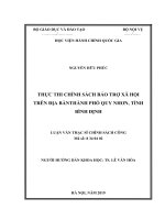 Thực thi chính sách bảo trợ xã hội trên địa bàn thành phố quy nhơn, tỉnh bình định 