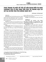 Thực trạng và một số yếu tố liên quan đến tai nạn thương tích ở học sinh tiểu học và trung học cơ sở tại huyện Tân Phú Đông năm 2017