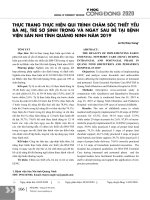 Thực trạng thực hiện quy trình chăm sóc thiết yếu bà mẹ, trẻ sơ sinh trong và ngay sau đẻ tại Bệnh viện Sản nhi tỉnh Quảng Ninh năm 2019