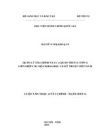Quản lý tài chính tại cơ quan trung ương liên hiệp các hội khoa học và kỹ thuật việt nam 